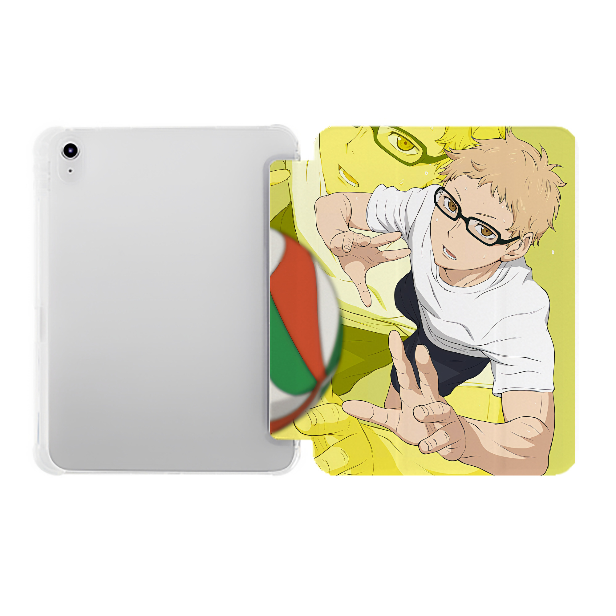 （画像用） ハイキュー!! Haikyu!! IPad ケース ペン収納付き 三つ折りスタンド PUレザー×シリコン 対応機種9.5/10.5/10.9インチ